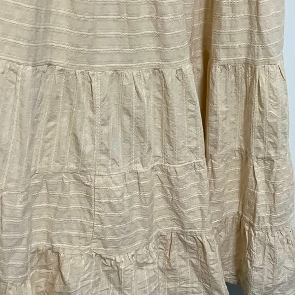 Lulus Sweet in the Sunshine Cream Striped Tiered Maxi Dress. Size M - Picture 6 of 9